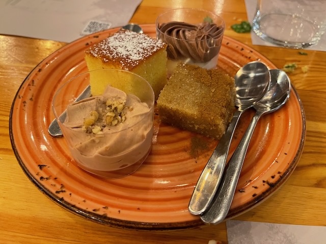 Figure 6: Dessert Assortment at our Athens Dinner