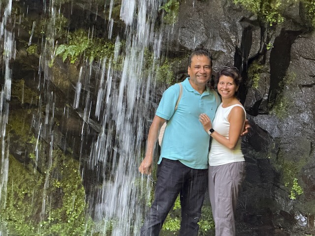 Figure 4: Walking behind the waterfall, Grotto Falls, Smokies NP
