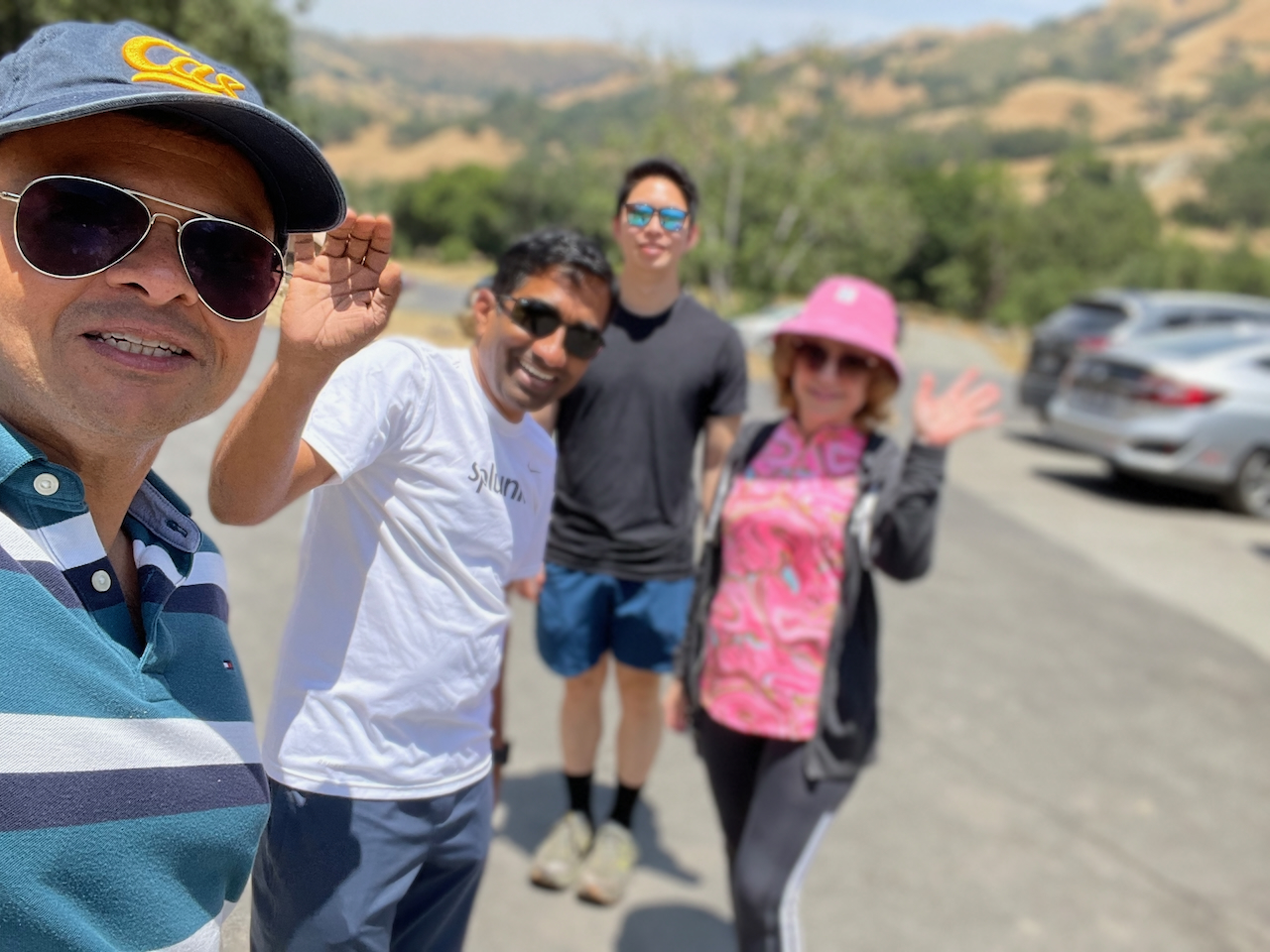 Hiking with colleagues, Sunol Regional Park, CA