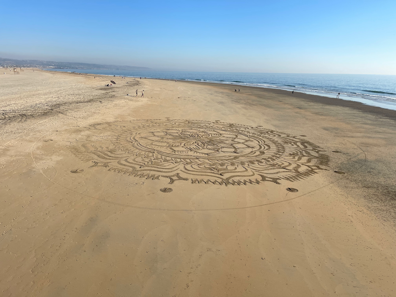 Mandala in the sand, Newport Beach, LA