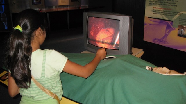 Keyhole surgery exhibit, The Tech Museum, San Jose