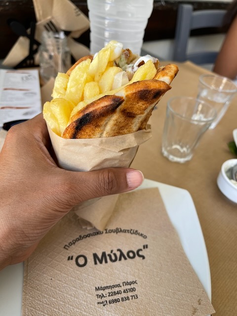 Figure 5: Pita Gyro Sandwiches with everything, Marpissa, Paros.