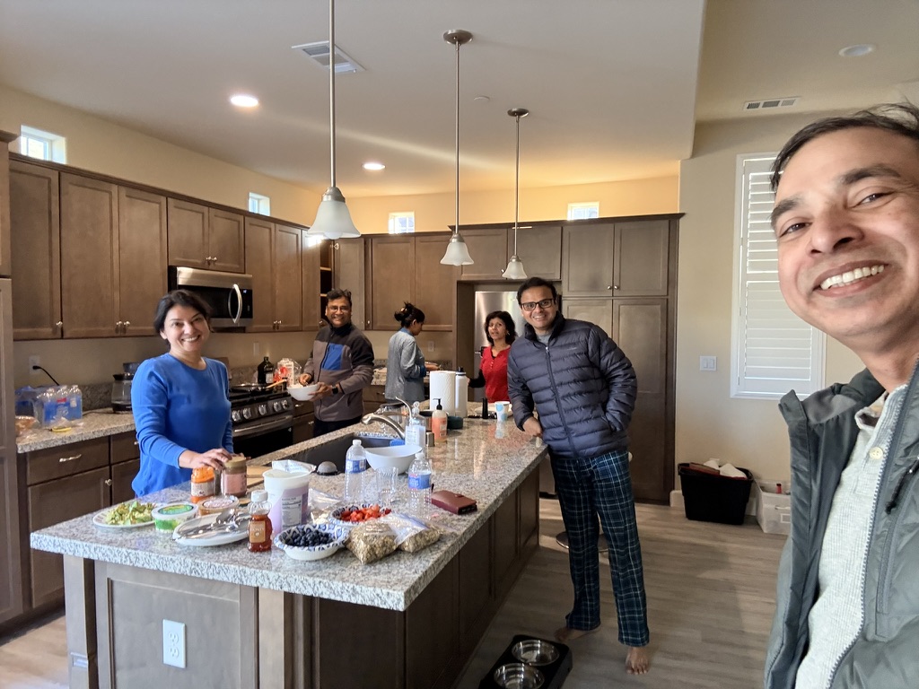 Figure 3: Everyone pitching in for breakfast
