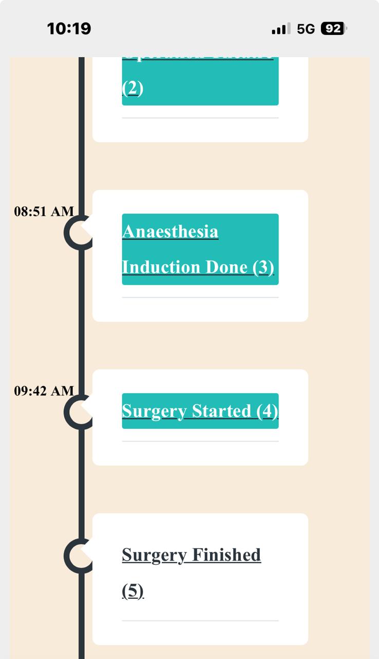 Figure 4: Keeping a nervous eye on the surgery progress!