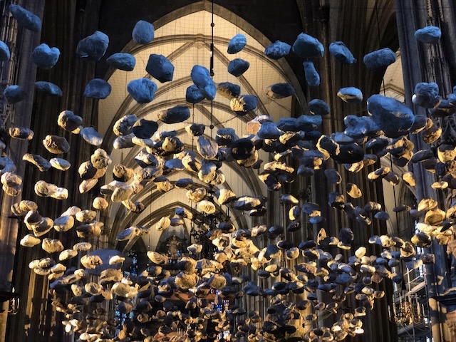 Lent celebrations with an installation of 1,332 floating cardboard stones in St. Stephens Cathedral, Vienna, Austria